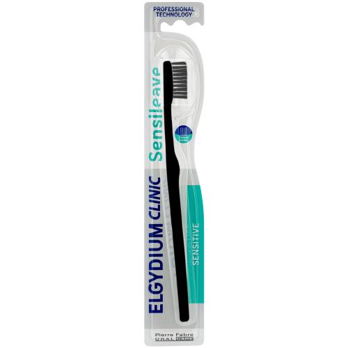 Elgydium Clinic Sensileave Sensitive Toothbrush Μαλακή Οδοντόβουρτσα Κατάλληλη για Ευαίσθητα Δόντια & Ούλα 1 Τεμάχιο - Μαύρο